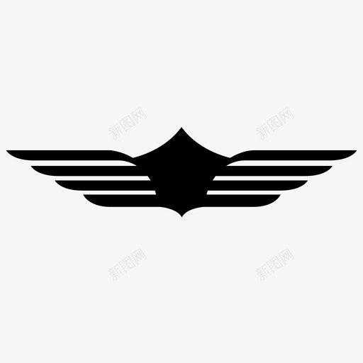 飞行员翅膀徽章战斗机图标svg_新图网 https://ixintu.com 徽章 战斗机 飞行 飞行员翅膀