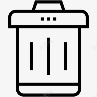 垃圾桶回收站用户界面轮廓图标图标