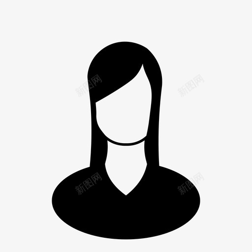用户1头像图标svg_新图网 https://ixintu.com 1 个人资料 头像 头发 女性 用户 用户版本2 长