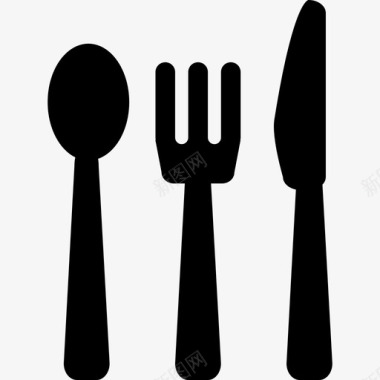 餐厅餐具三件套轮廓工具和用具家居用品图标图标