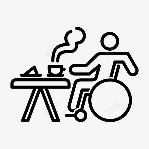 咖啡无障碍蛋糕图标svg_新图网 https://ixintu.com 休闲 咖啡 放松 无障碍 男士 蛋糕 轮椅