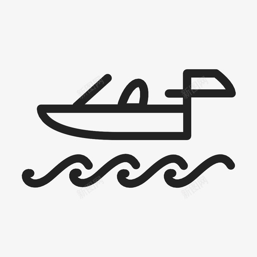 摩托艇小艇海上图标svg_新图网 https://ixintu.com 小艇 摩托艇 海上