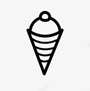 冰淇淋筒甜点糖果图标图标