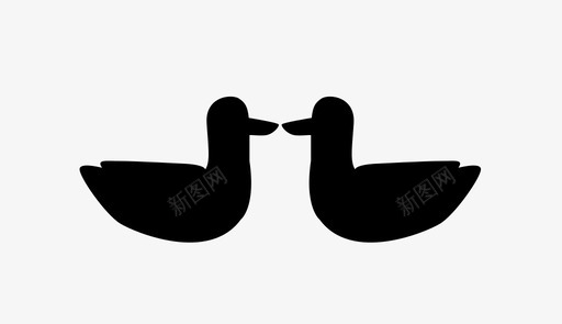 鸭子动物韩国图标图标
