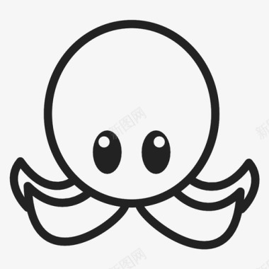 章鱼动物表情符号图标图标