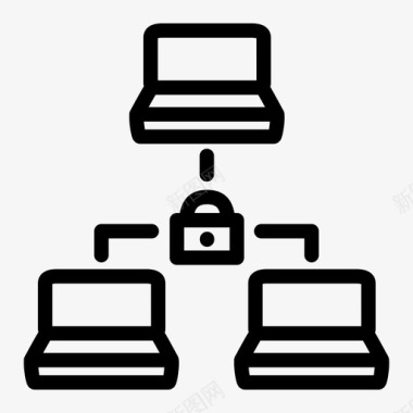 专用网络网络锁受保护图标图标