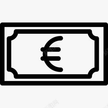 欧元纸币现金货币图标图标