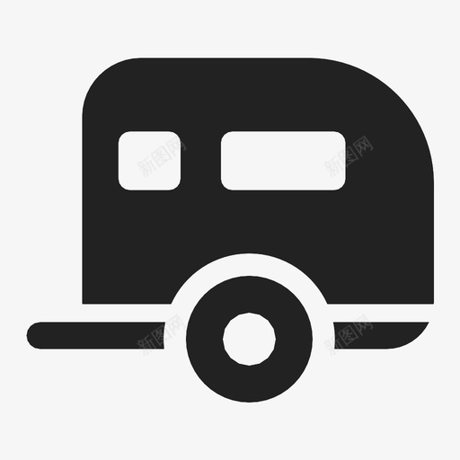 拖车露营汽车图标svg_新图网 https://ixintu.com 度假 拖车 旅行 汽车 露营