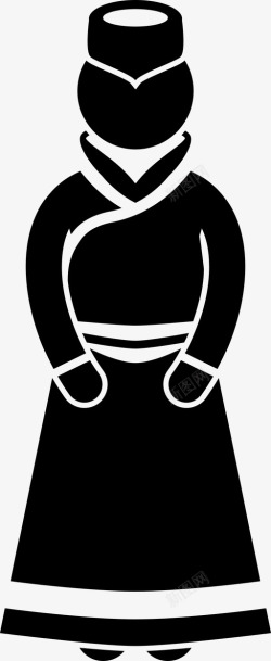 蒙古服装蒙古族女装人民服装民族服装图标高清图片
