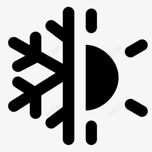 温度控制空调冷图标svg_新图网 https://ixintu.com 冷 加热器 温度控制 热 空调