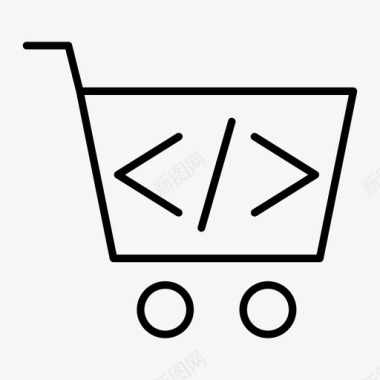 代码购物车在线购买在线商店图标图标