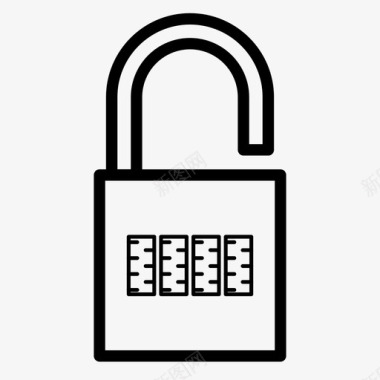 组合锁打开挂锁密码图标图标