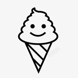 微笑冰淇淋冰淇淋筒1甜点图标高清图片