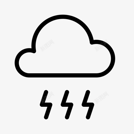 雷电大气大气条件图标svg_新图网 https://ixintu.com 云 大气 大气条件 天气 闪电 雷电 预报 风暴
