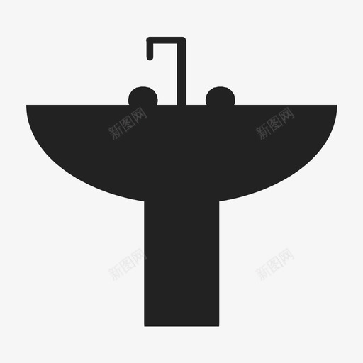 洗脸盆盥洗室水槽图标svg_新图网 https://ixintu.com 水槽 洗脸台 洗脸盆 盥洗室