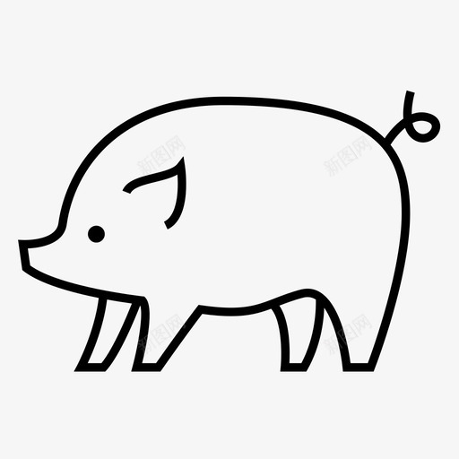 猪动物培根图标svg_新图网 https://ixintu.com 动物 培根 火腿 猪 猪肉 食物和饮料