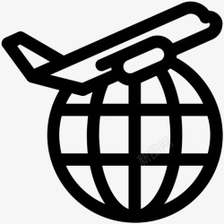 航运飞机空运环球国际航运图标高清图片