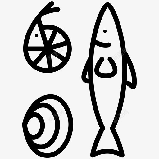 海鲜鱼牡蛎图标svg_新图网 https://ixintu.com 海鲜 牡蛎 虾 贝类 超市 金枪鱼 鱼