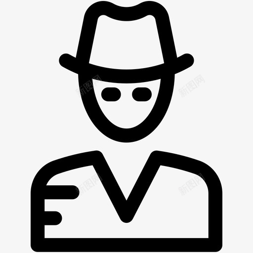 间谍罪犯侦探图标svg_新图网 https://ixintu.com 侦探 小偷 强盗 犯罪和安全可爱的图标 罪犯 间谍