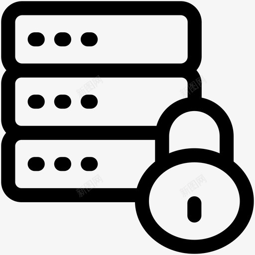 服务器安全数据保护锁图标svg_新图网 https://ixintu.com 安全数据库 数据保护 服务器安全 服务器锁定 犯罪和安全可爱的图标 网络安全 锁