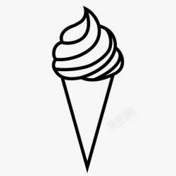 酸奶冰淇淋冰淇淋蛋卷冷冻酸奶图标高清图片