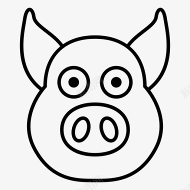 猪动物火腿图标图标