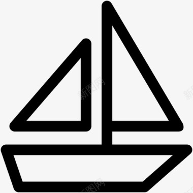 帆船三角帆切割机游艇图标图标