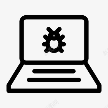 笔记本电脑漏洞恶意软件威胁图标图标