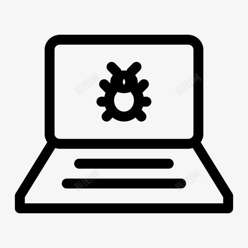 笔记本电脑漏洞恶意软件威胁图标svg_新图网 https://ixintu.com 威胁 恶意软件 病毒 笔记本电脑漏洞