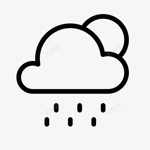 雨大气大气状况图标svg_新图网 https://ixintu.com 云 大气 大气状况 天气 太阳 雨 预报