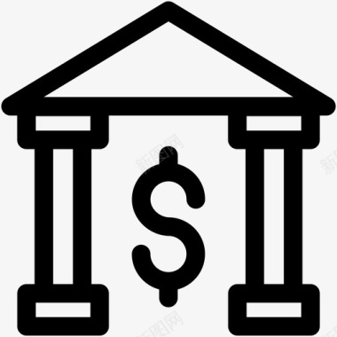 银行货币建筑图标图标