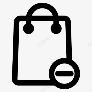 购物袋删除购买钱包图标图标