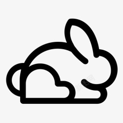 棉标志兔子棉尾巴耳朵图标高清图片