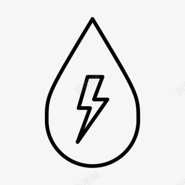 水滴闪电危险能量图标图标