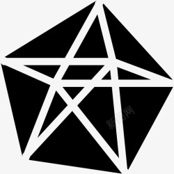 几何图形实心dekaeder图表线条图标高清图片