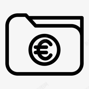 钱夹欧元文件夹图标图标