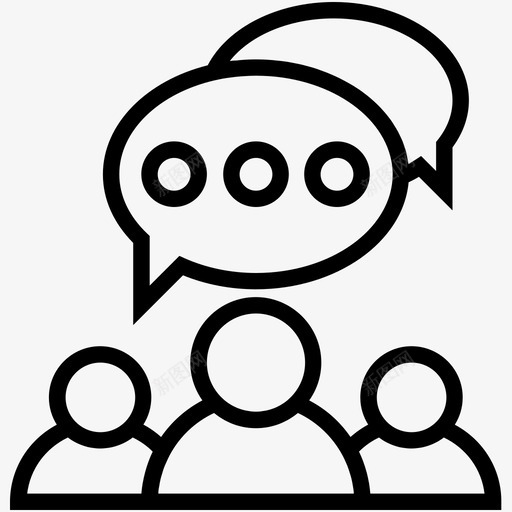 对话1沟通图标svg_新图网 https://ixintu.com 1 交谈 对话 沟通 用户 讨论 语音泡泡 项目管理线图标