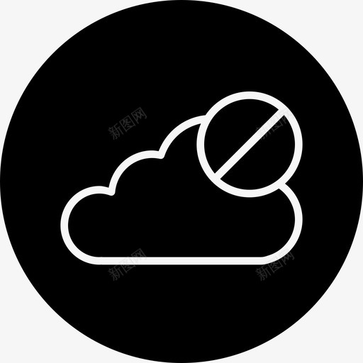 云阻止取消图标svg_新图网 https://ixintu.com 云 取消 存储 拒绝 数据 联网和共享环线差异 阻止