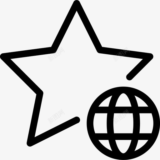 全球之星地球最爱图标svg_新图网 https://ixintu.com 世界 全球 全球之星 地球 奖励徽章线图标 投票 最爱 评级