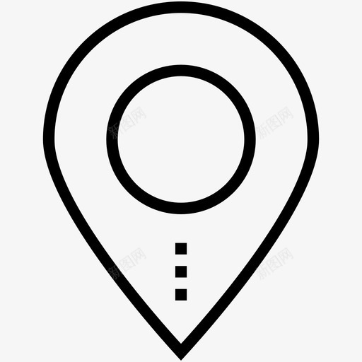 地图图钉位置标记定位销图标svg_新图网 https://ixintu.com 位置指针 位置标记 地图图钉 地图定位器 定位销 用户界面轮廓图标