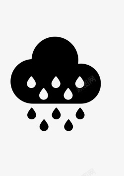 凉爽气候雨暴风雪云图标高清图片