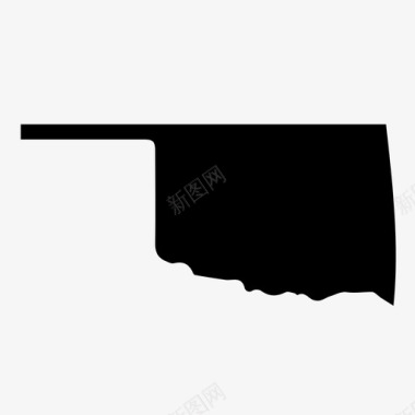 俄克拉荷马州中西部固体图标图标