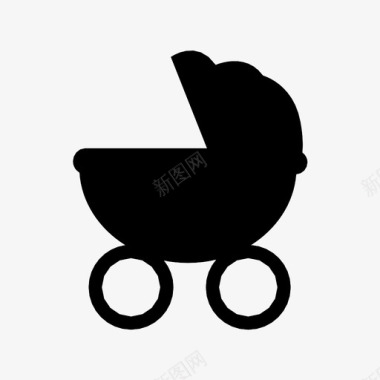婴儿车童年图标图标