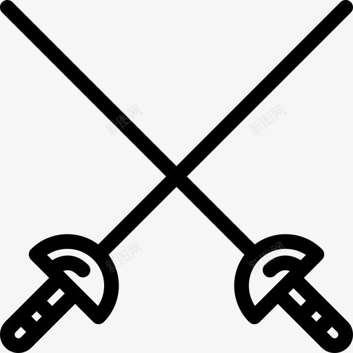 击剑设备健身房图标svg_新图网 https://ixintu.com 健身房 击剑 剑杆 训练 设备 运动 运动设备概述
