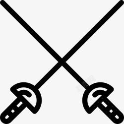 剑杆击剑设备健身房图标高清图片