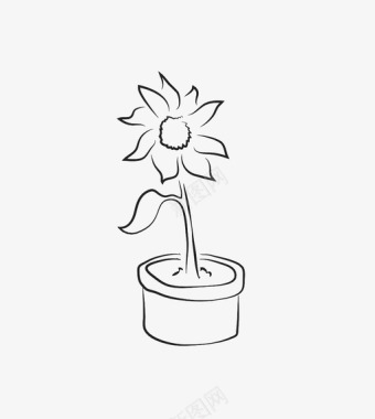 花手绘自然图标图标