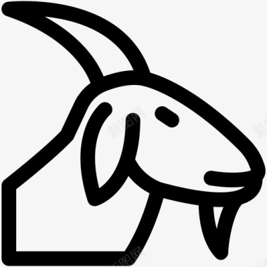 野生山羊自然肉类图标图标