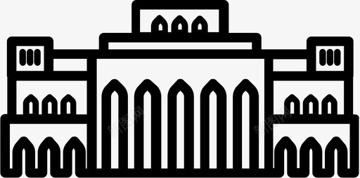马斯喀特皇家歌剧院建筑文化图标svg_新图网 https://ixintu.com 建筑 文化 阿曼 马斯喀特皇家歌剧院
