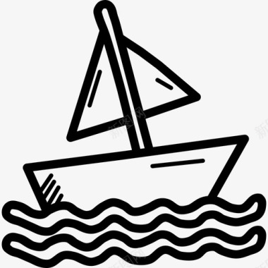 帆船水上运动溪流图标图标