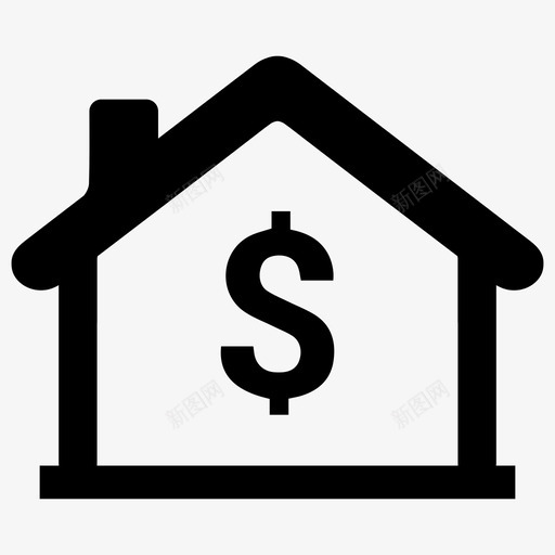财产价值美元房价图标svg_新图网 https://ixintu.com 房价 房地产 房屋价值 美元 财产价值